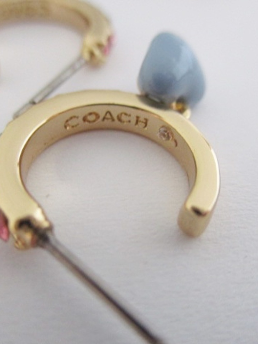 COACH - Heart Charm Huggie Earrings - Picture 7 of 8